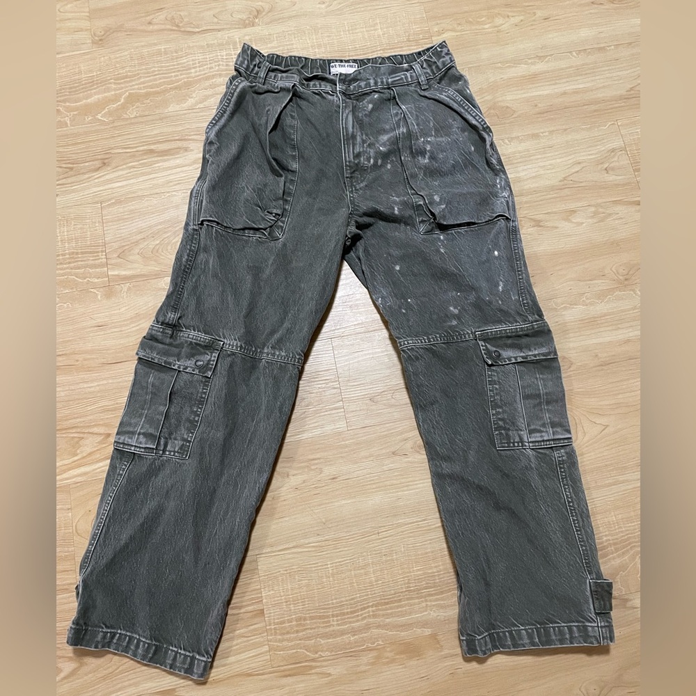 Free people We the Free Army Green slouchy Denim